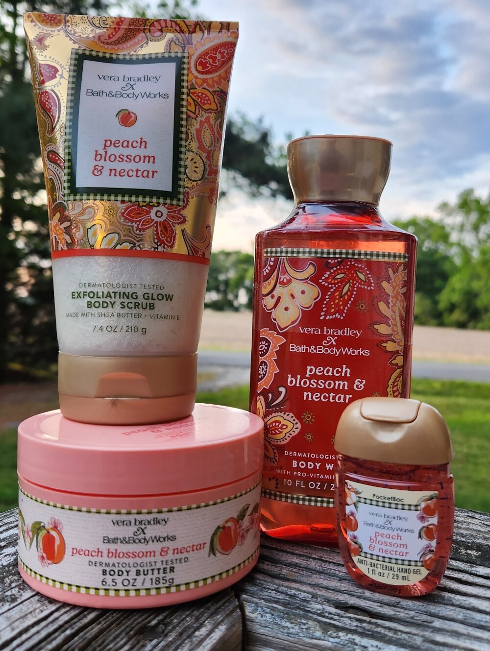 Bath & Body Works Peach Blossom & Nectar Set - Pink, Peach, Gold